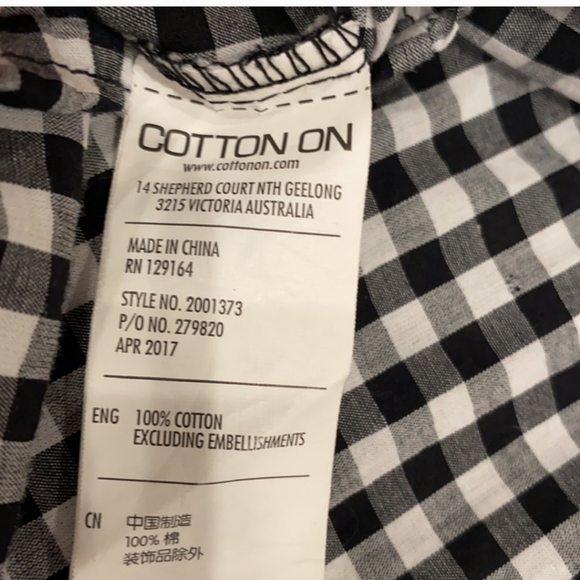 Cotton On Gingham Off-The-Shoulder Bell Sleeve Top Size M - Picture 4 of 4